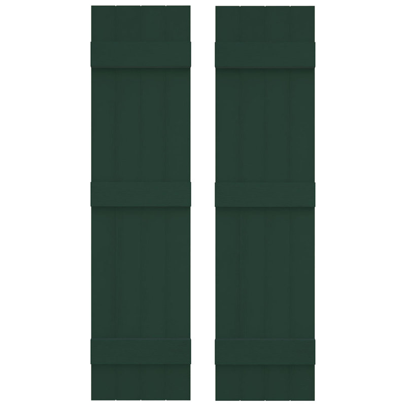 Builders Edge, volets sur mesure TailorMade jointés, volets Board-n-Batten, avec volets à volets, Vert minuit, 62"