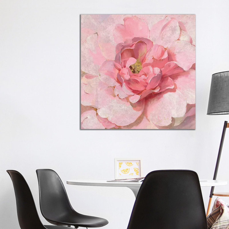 Blushing Metallic Peony by Danhui Nai - Wrapped Canvas Painting, 93.98 cm H x 93.98 cm W x 3.175 cm D