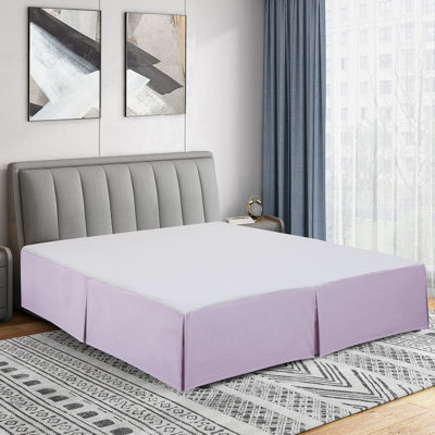 Jupe de lit en microfibre douce - ajustement facile avec une chute sur mesure de 14 po - qualité hôtelière, résistante au rétrécissement et à la décoloration - couvre-lit (mauve clair)