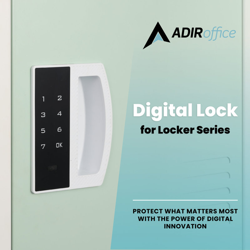 72" Black Triple Tier Steel Storage Locker with Digital Lock