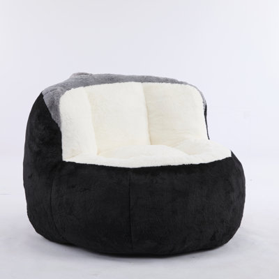 Oversized Bean Bag Chairs, Multicolor Faux Fur Couch with Shredded Sponge, Large Lounger Sofa for Living Room, No Assembly Required