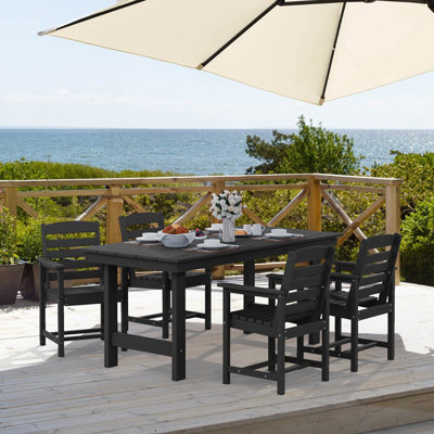 Reata Rectangular 6 - Person 66.9'' L Outdoor Dining Set with 6 Chairs