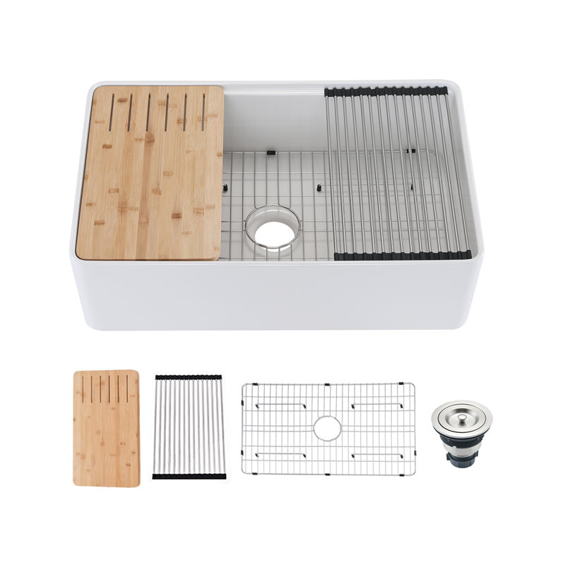30'' L Single Bowl Fireclay Kitchen Sink