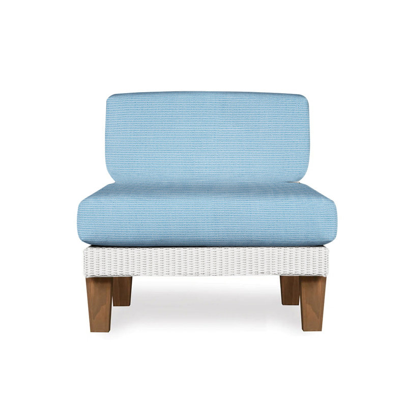 Catalina Outdoor Teak Lounge Chair, Demo Skyway, White