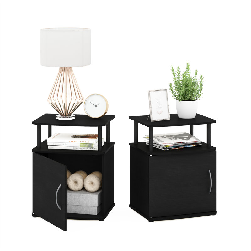 Ouest Side Table with Storage, Black