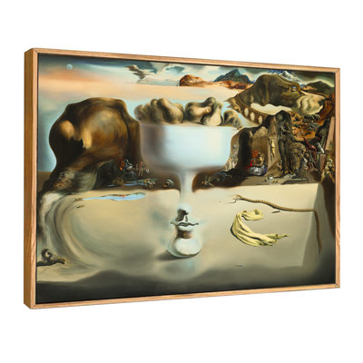 Impression sur toile encadrée «Apparition d'un visage et un plat de fruits sur une plage» par Salvador Dali, art mural pour le salon, décorations de bureau à domicile