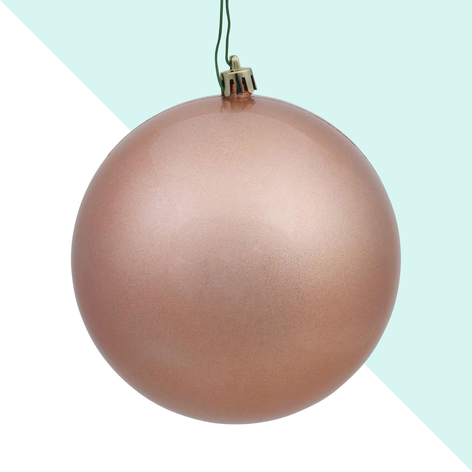The Holiday Aisle® 4" Shatterproof Bauble, 4" H x 4" W x 4" D, Rose Gold