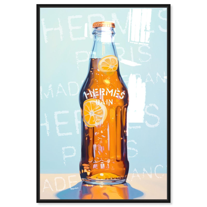 Oliver Gal Refreshing Summer Quencher Fashion and Glam - Hand-Applied Glass Coat Framed Canvas Art, 54" H x 36" W, Silver
