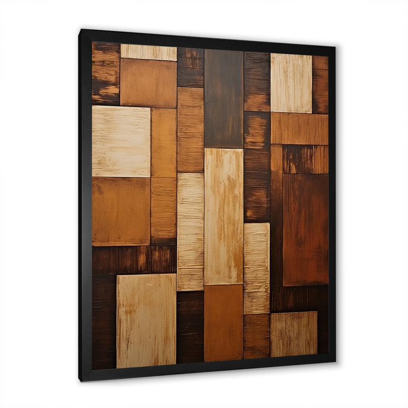 Bronze brillance Symetry I - formes abstraites, art mural, salon, Cadre simple noir, H 44 po x l 34 po x P 1,5 po