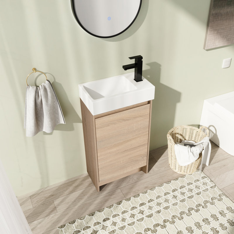 Oreva 18'' Single Bathroom Vanity with Ceramic Top