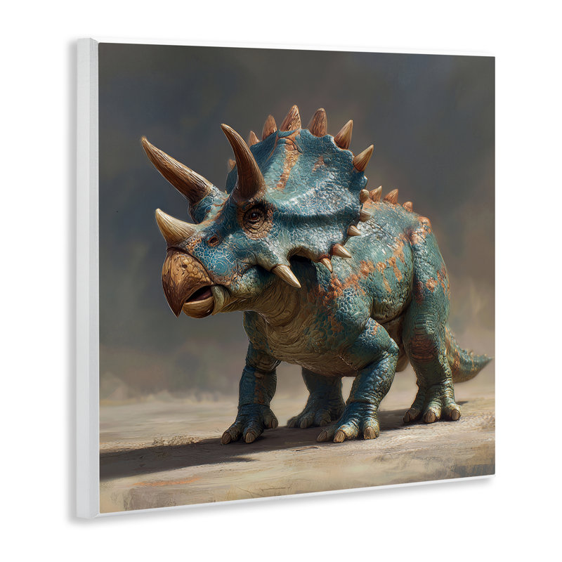 Plaque murale Horned Triceratops at Sunrise, design par Wumples