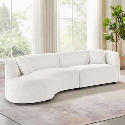 Luxury Modern Style Living Room Upholstery Curved Sofa With Chaise 2-Piece Set For Relaxing And Entertaining In Style