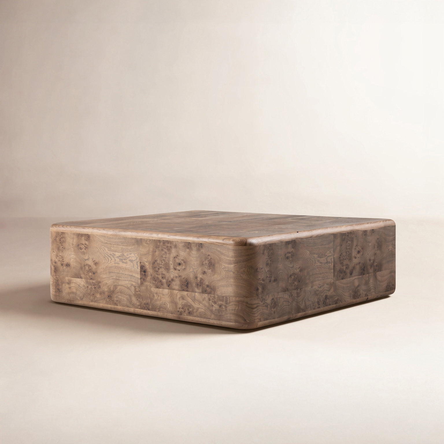 Talessi Square Coffee Table-Wheat Medium Burl Oak