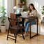 Table pliante en noyer brun et bambou