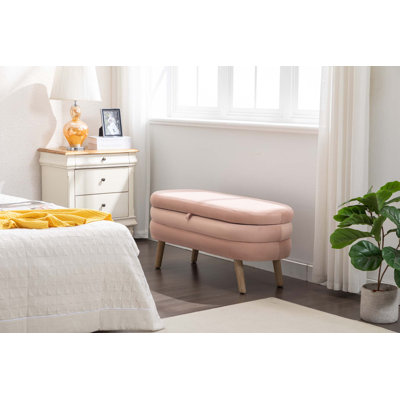 Fabric Storage Bench Bedroom Bench With Wood Legs For Living Room Bedroom Indoor
