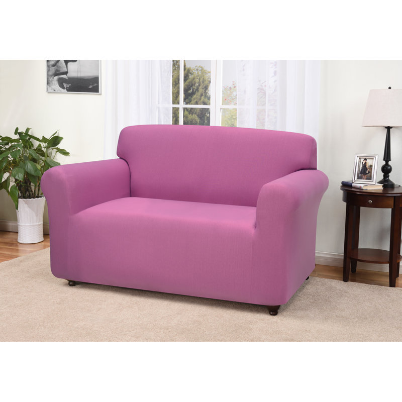 Housse pour causeuse à coussins carrés/rectangulaires, Mélange de polyester rose