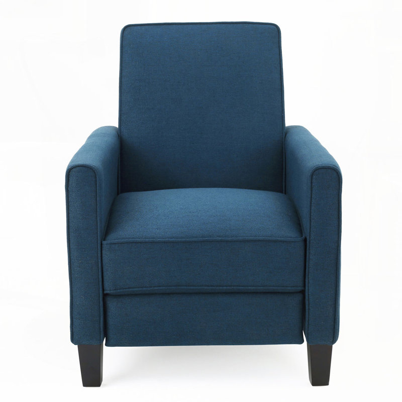 Push Back Manual Recliner Chair, Navy Blue