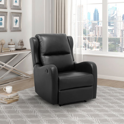 Reclining Chair 1Pc Comfort Seating Faux Leather Upholstery Living Room Furniture Solid Wood
