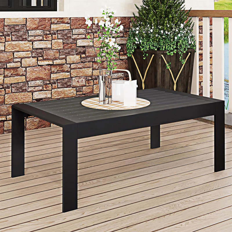 Table basse d'extérieur en aluminium toutes saisons, Noir
