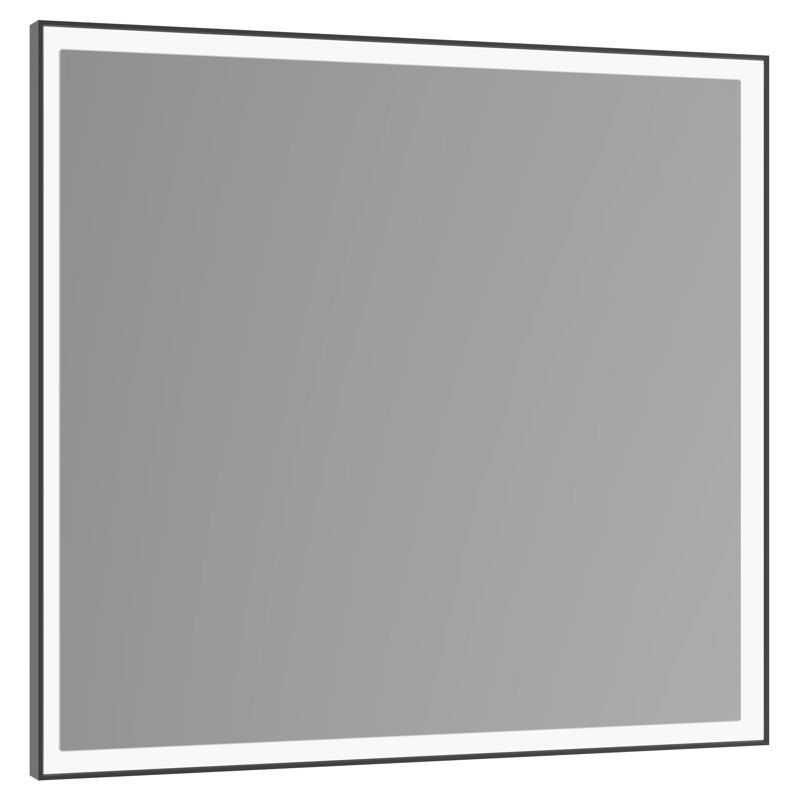 Modern Rectangular Silver Aluminum LED Bathroom Mirror