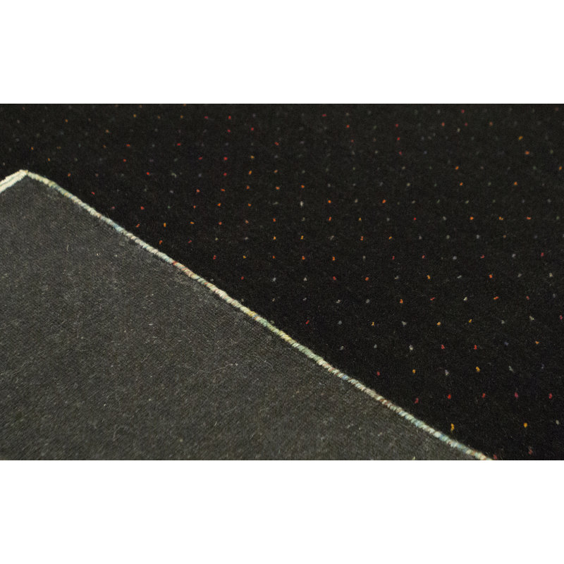 Tapis noir de haute qualité noué à la main Gabbeh