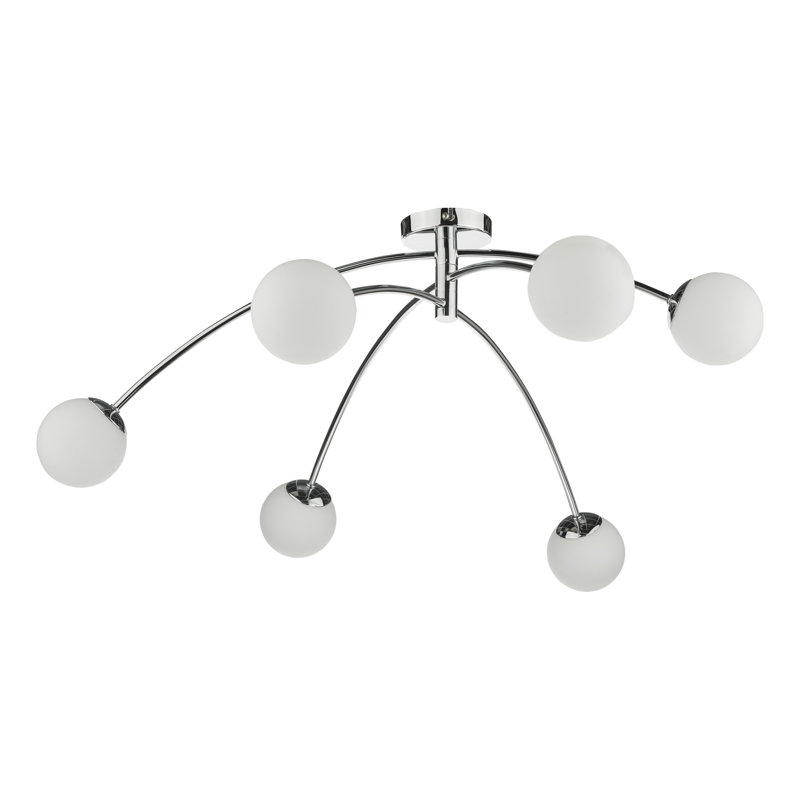 Silvia Glass Semi Flush Mount, Chrome