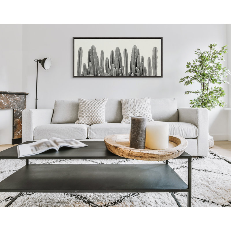 Sylvie Looking Sharp Cactus Garden Framed Canvas by The Creative Bunch Studio 18x40 Gray