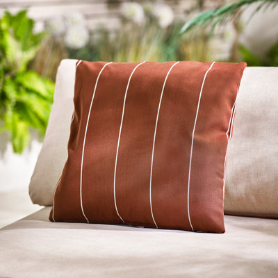 x2 Indoor / Outdoor Striped Square Scatter Throw Cushions - Splash Proof Bold Design