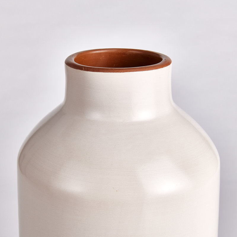 Zayas Handmade Terracotta Table Vase, White