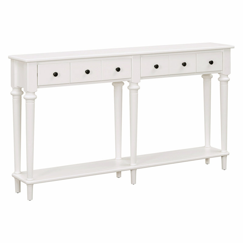 Entryway Table with 4 Drawers, White