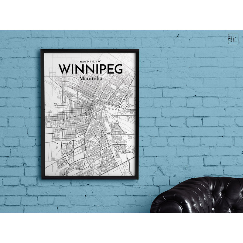 « winnipeg city map », impression, H 27,6 po x l 19,7 po