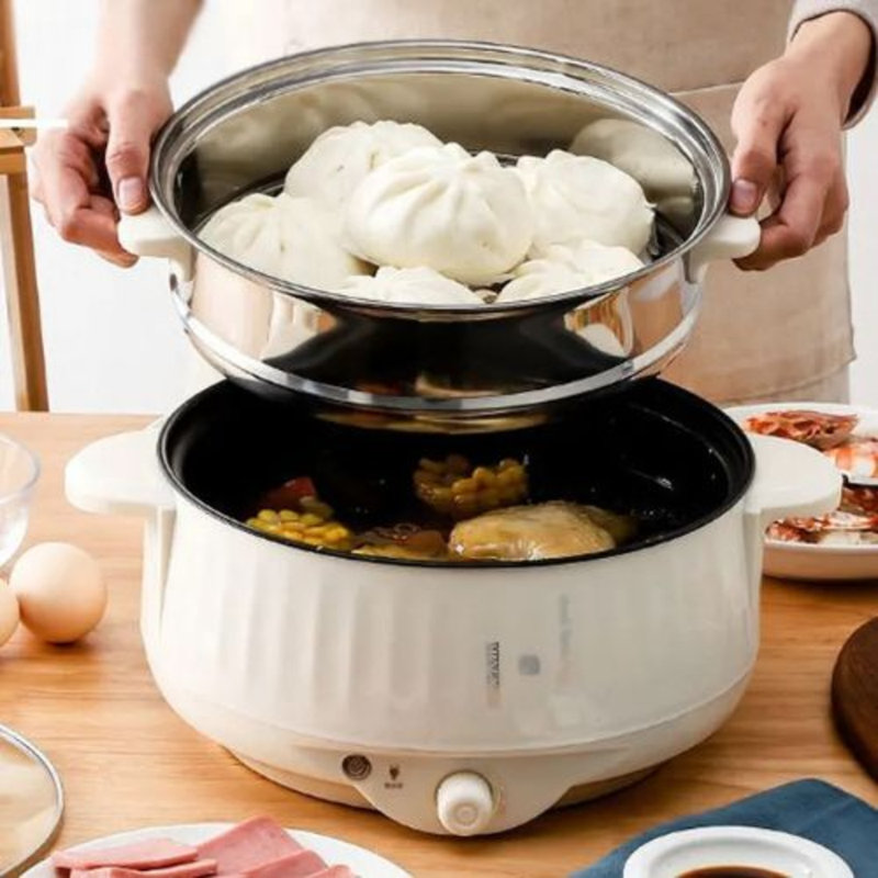 Cuiseur électrique multi - Casserole antiadhésive pour 1 à 2 personnes, conception à deux couches