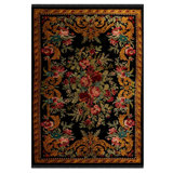 Tapis tissé à la machine à motif floral multicolore en polyester Karabag