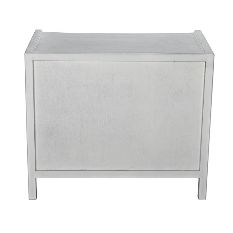 Hampton 3 - Drawer Solid Wood Nightstand, White Wash