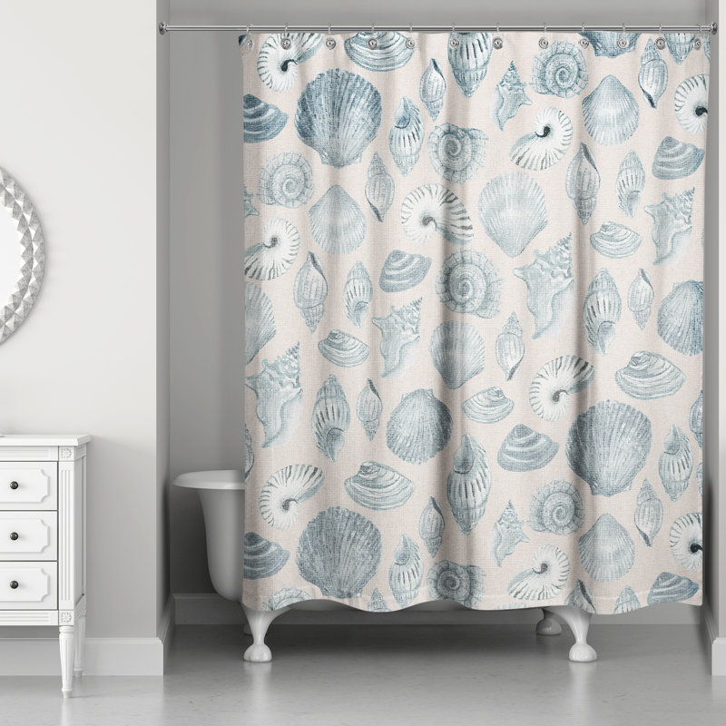Ariew Shower Curtain, Blue/Blush