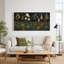 "Succulents and Glowing Moons" sur fond sombre, art mural sur toile-274016843
