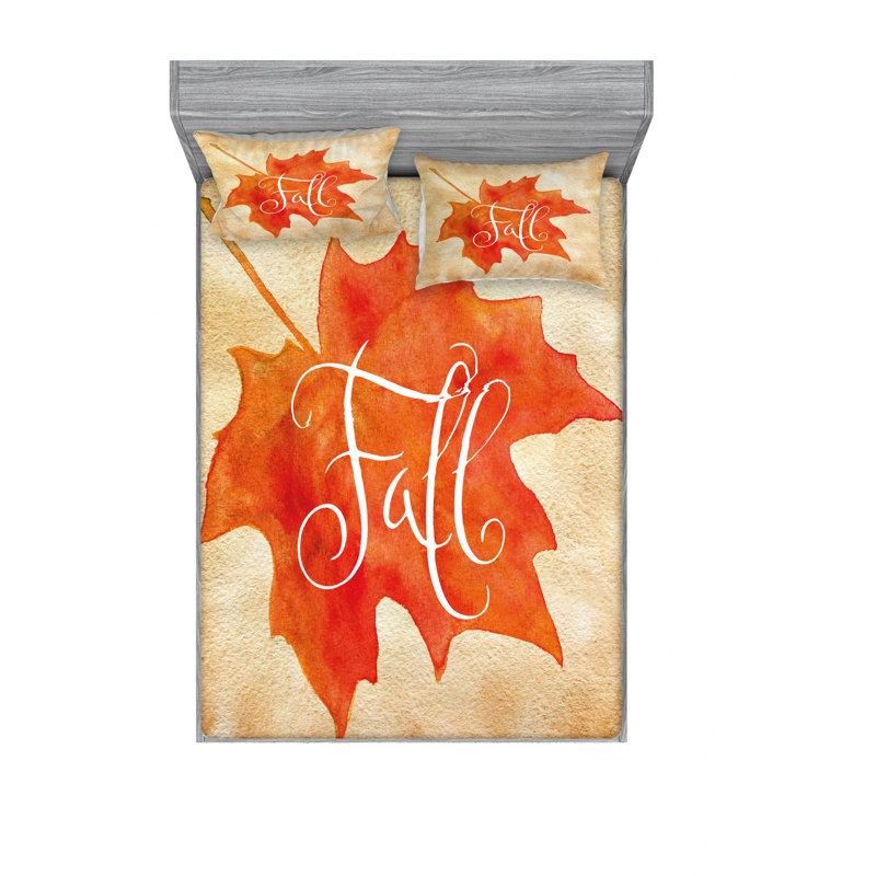 Ensemble de draps Vivid Maple Leaf, Ensemble de draps pour lit double avec un drap-hou