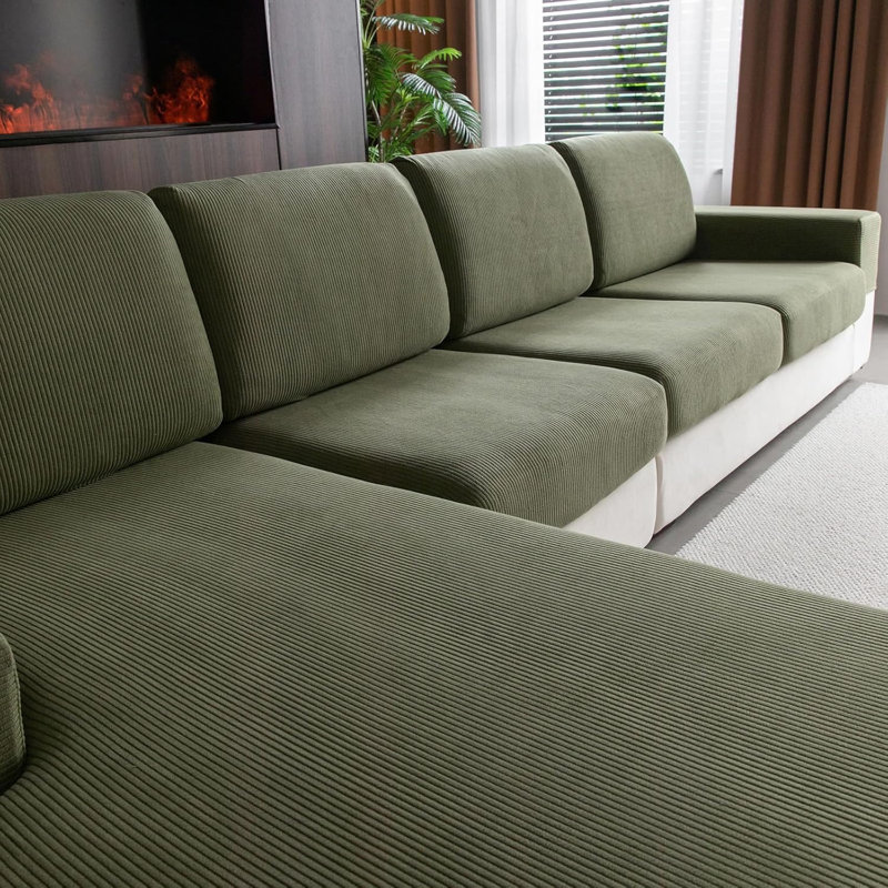 Polyester Box Cushion Sofa Slipcover