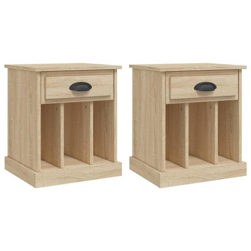 Pilot 1 Drawer Bedside Table, Sonoma Oak, Set of 2