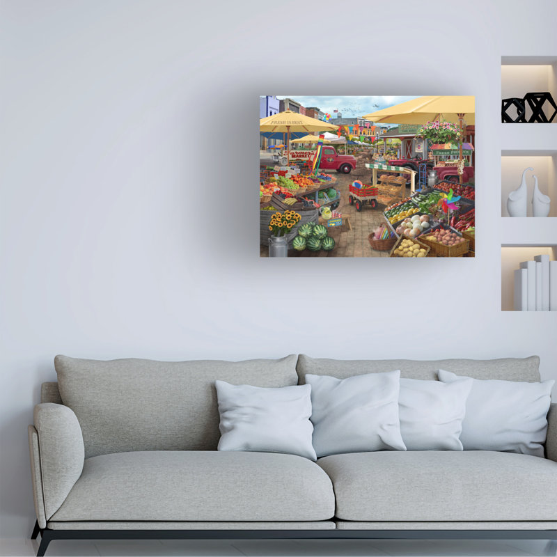 "Farmers Market Day" par Bigelow, impression sur toile tendue, H 24 po x l 32 po x P 2 po