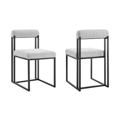 Mirosava Armless Dining Chair with Low Back in Metal Frame and Fabric Upholstery