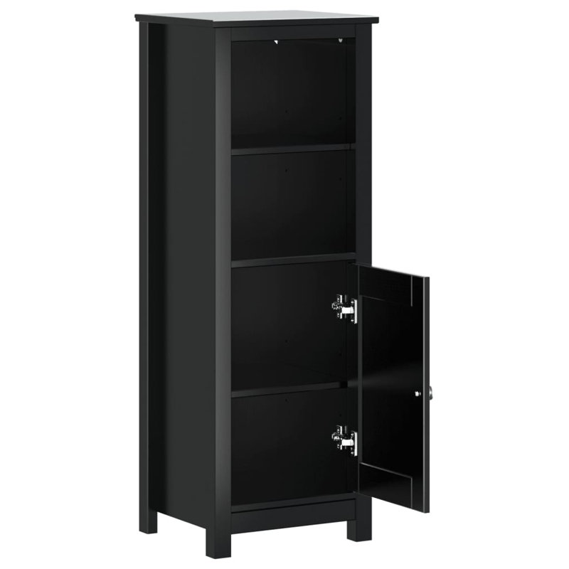 Abhik Solid Wood Wall Mounted Required Bathroom Cabinet, Black