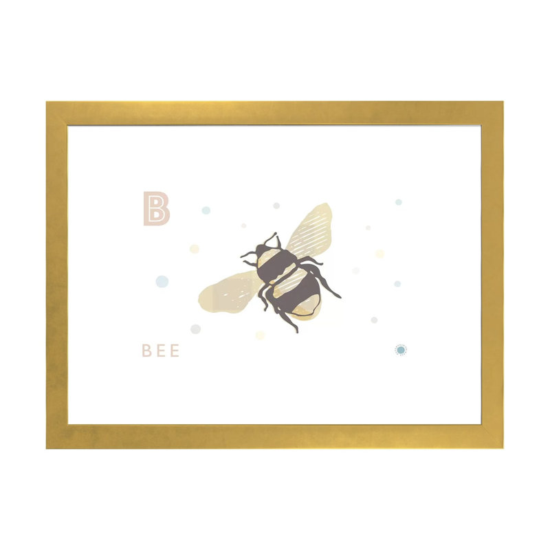 «B Is for Bee» - impression, Papier encadré doré, Blanc, H 16 po x l 24 po x P 1 po