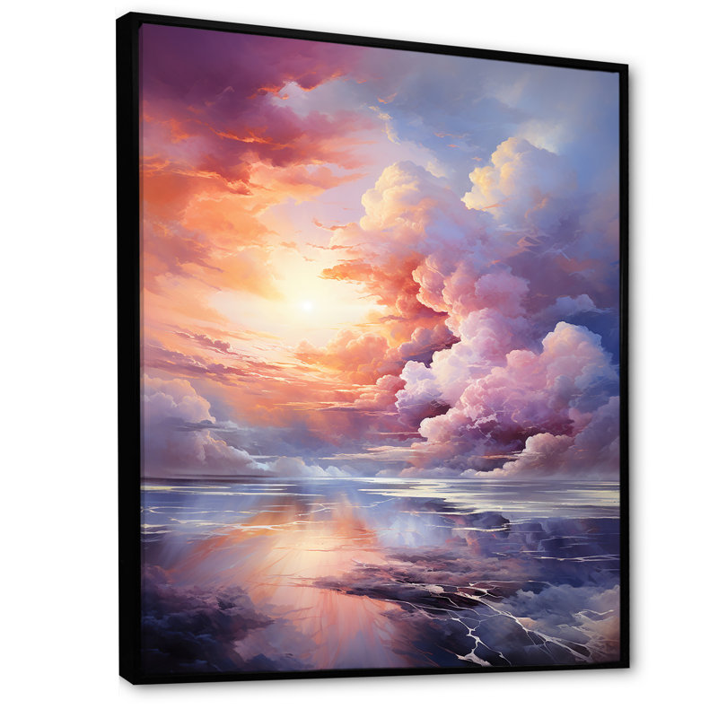 Echoes of Magical Fermament II sur toile, Cadre flottant noir, 44" H x 34" W