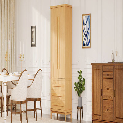 70" Kitchen Pantry Cabinet with 2 Cabinet Shelves,Luxurious Wooden Cupboard with 6 Door Shelves and 3 Drawers for Kitchen, Dining Room
