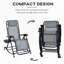 Chaises berçantes d'extérieur pliables, 2 chaises berçantes zéro gravité avec coussin, porte-gobelet et support pour téléphone, gris. Structure en acier, tissu respirant. Assemblage - Fauteuil inclinable gris, fabriqué et résistant aux intempéries