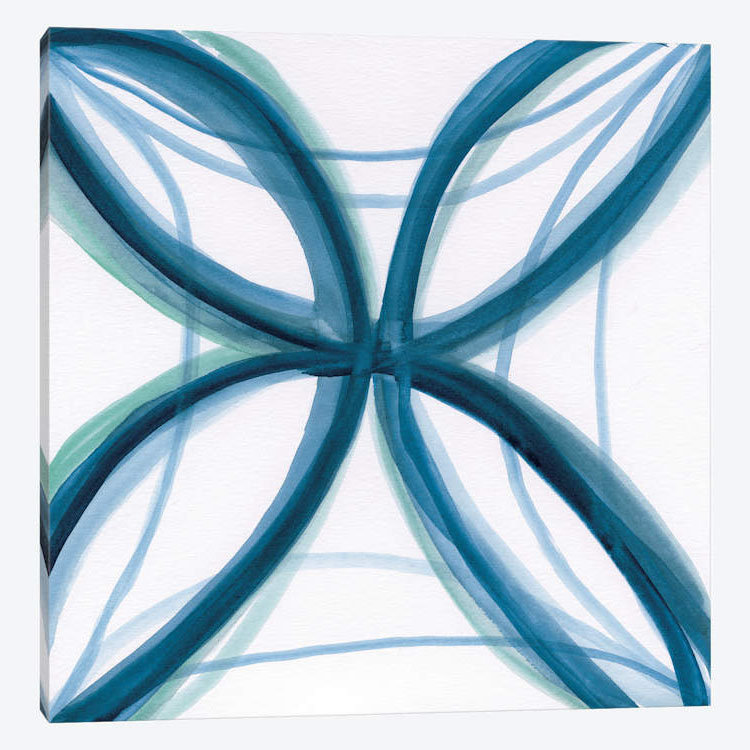 « bold blue i », impression sur toile, H 26 po x l 26 po x P 1,5 po, Pas de tapis, Toile tendue