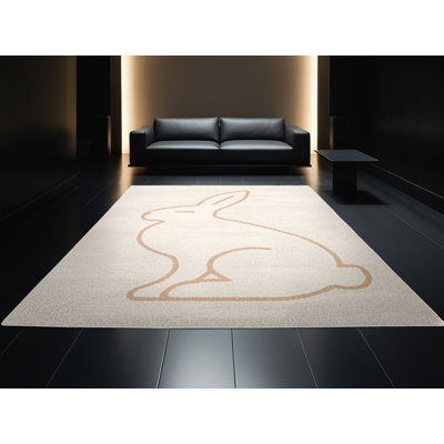 Tapis beige moderne et contemporain lavable à la machine Midtown