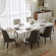 Modern Dining Table Sets for 6, White Sintered Stone Dining Table With PU Upholstered Chairs