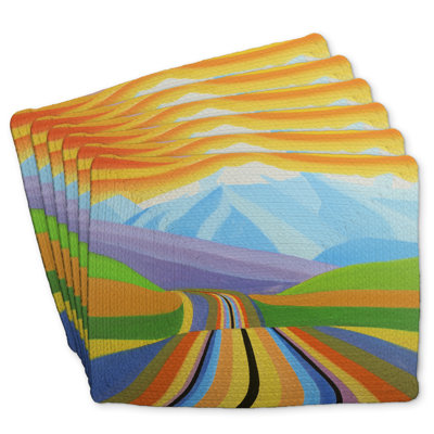 Mountain Road Multicolored Braided Polyester Mindaugas - Set of 6